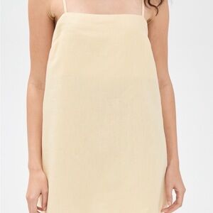 Reformation Aubree Linen Dress YELLOW